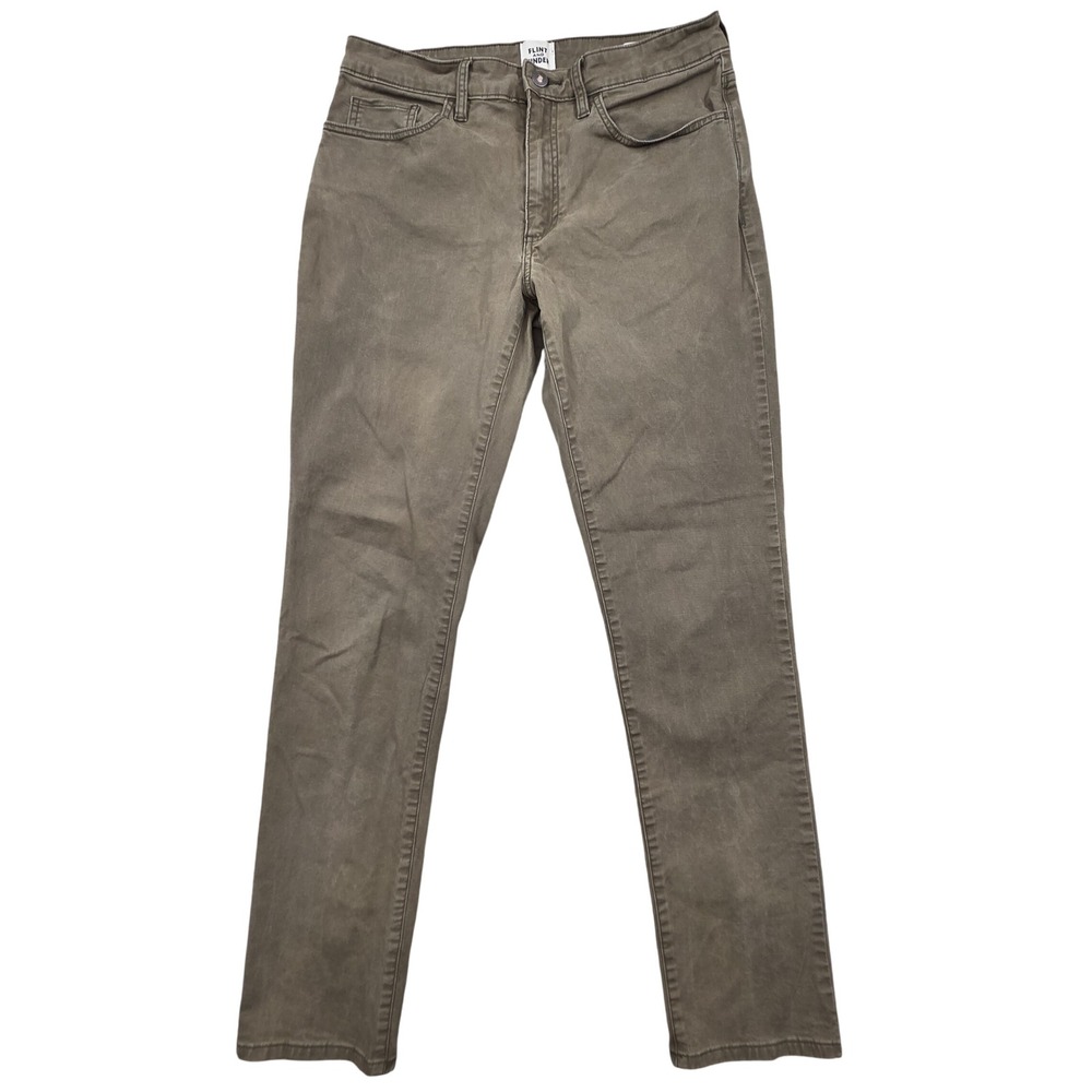 Flint and Tinder Athletic Tapered Fit Pants Mens 30x32 Olive Green Stretch Twill